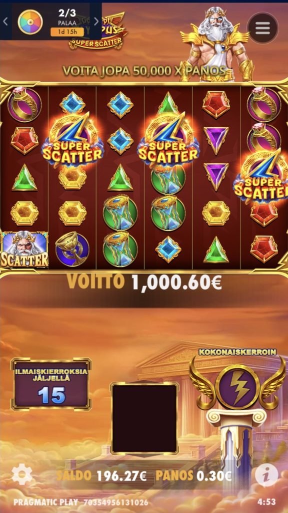 Gates of Olympus Super Scatter play